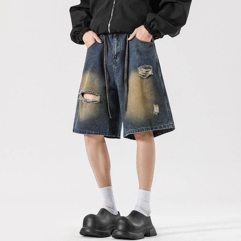 American High Street Make Old Ripped Shorts For Men And Women MuddyStock