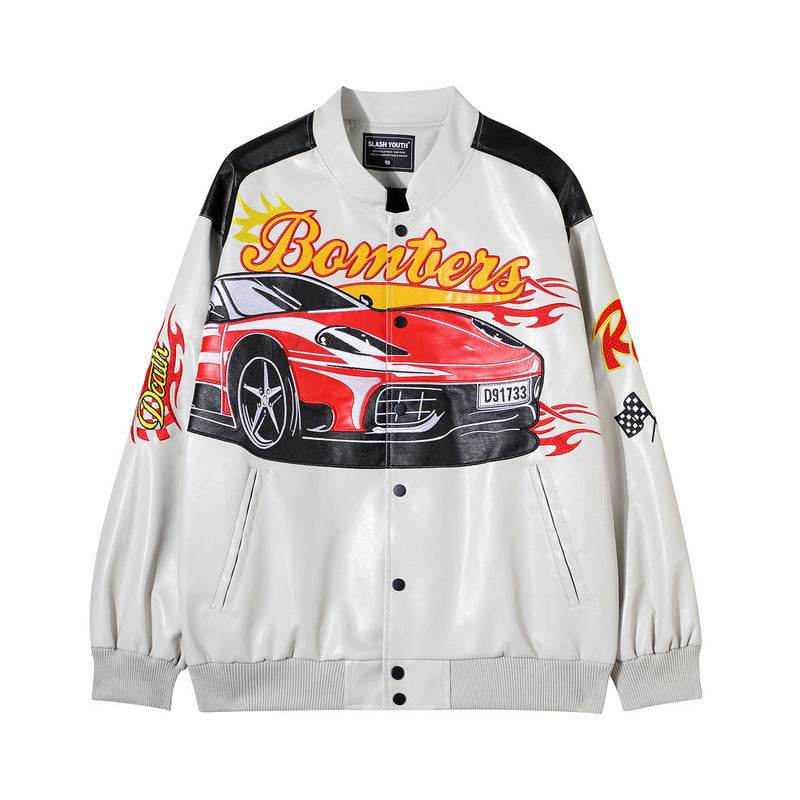 Street Biker Baseball Jersey For Women 8906White MuddyStock