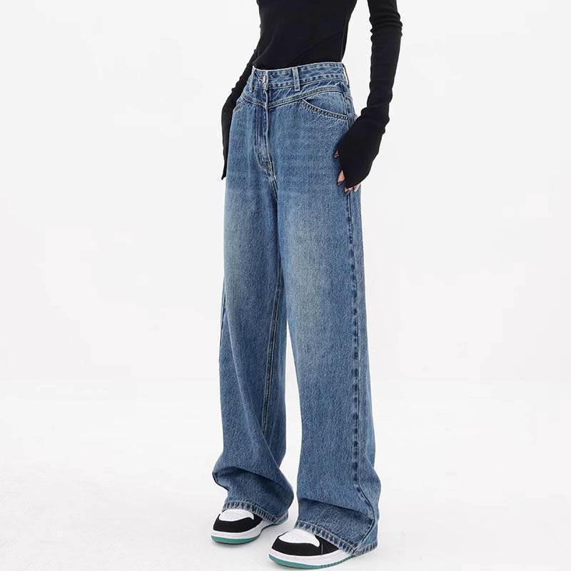 Women's Autumn Niche Loose Wide Leg Leisure Jeans
