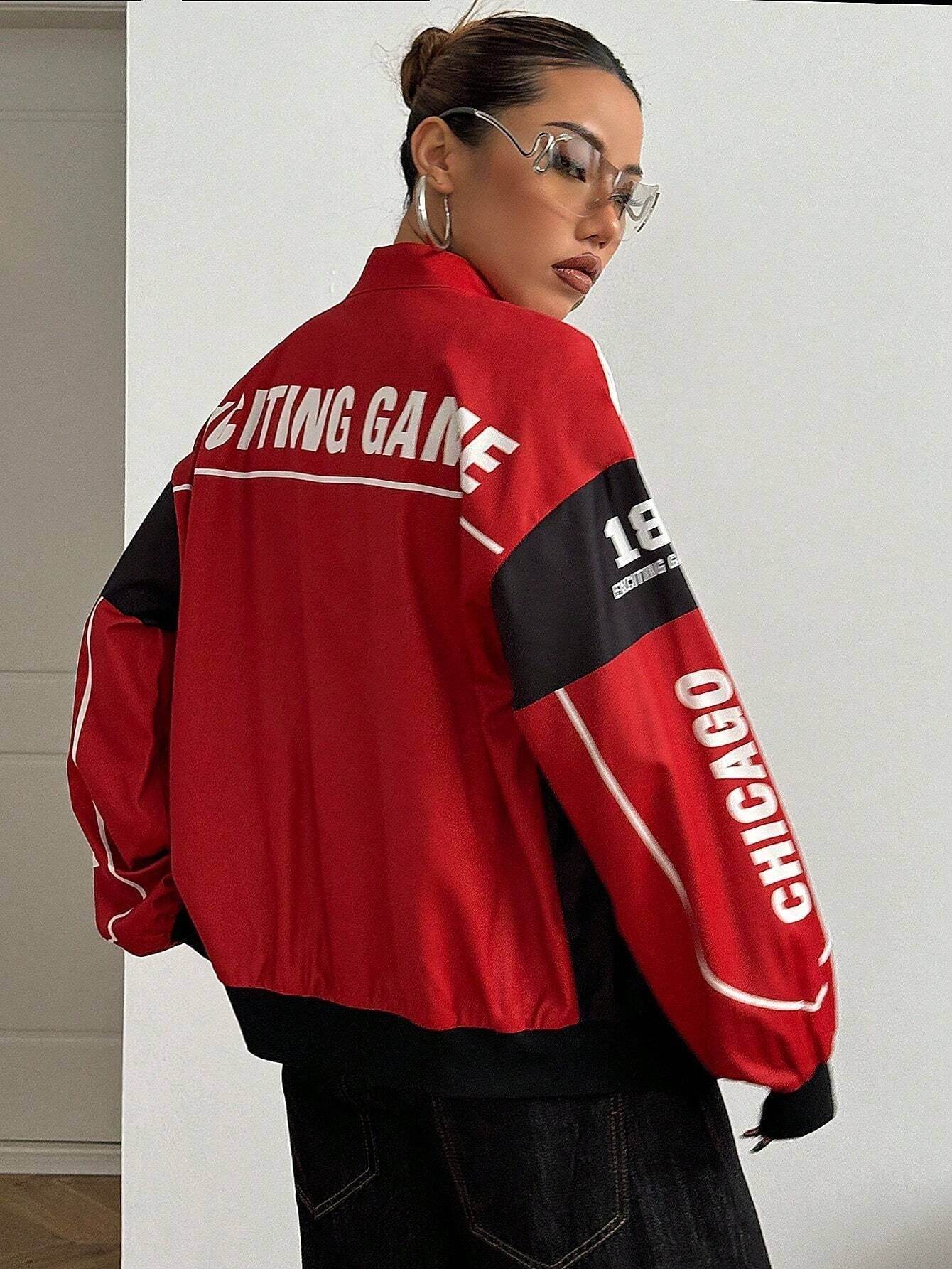 Shoulder Bomber Jacket For Women MuddyStock