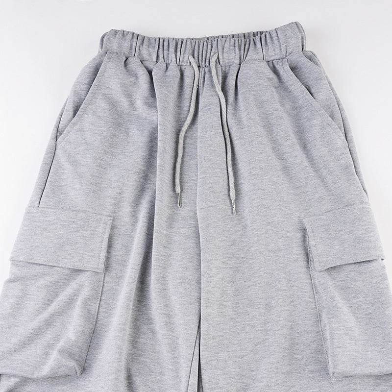 Autumn Sports Style Elastic Waistband Lace-up Casual Trousers MuddyStock
