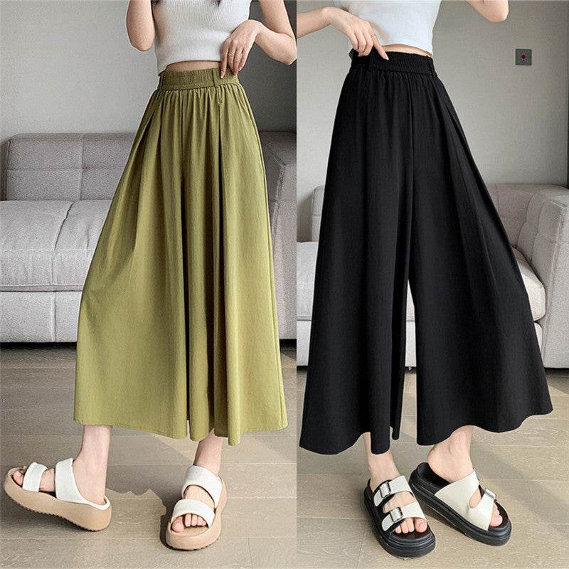 Korean Style Elastic Waistband Women's Straight Loose Pants MuddyStock