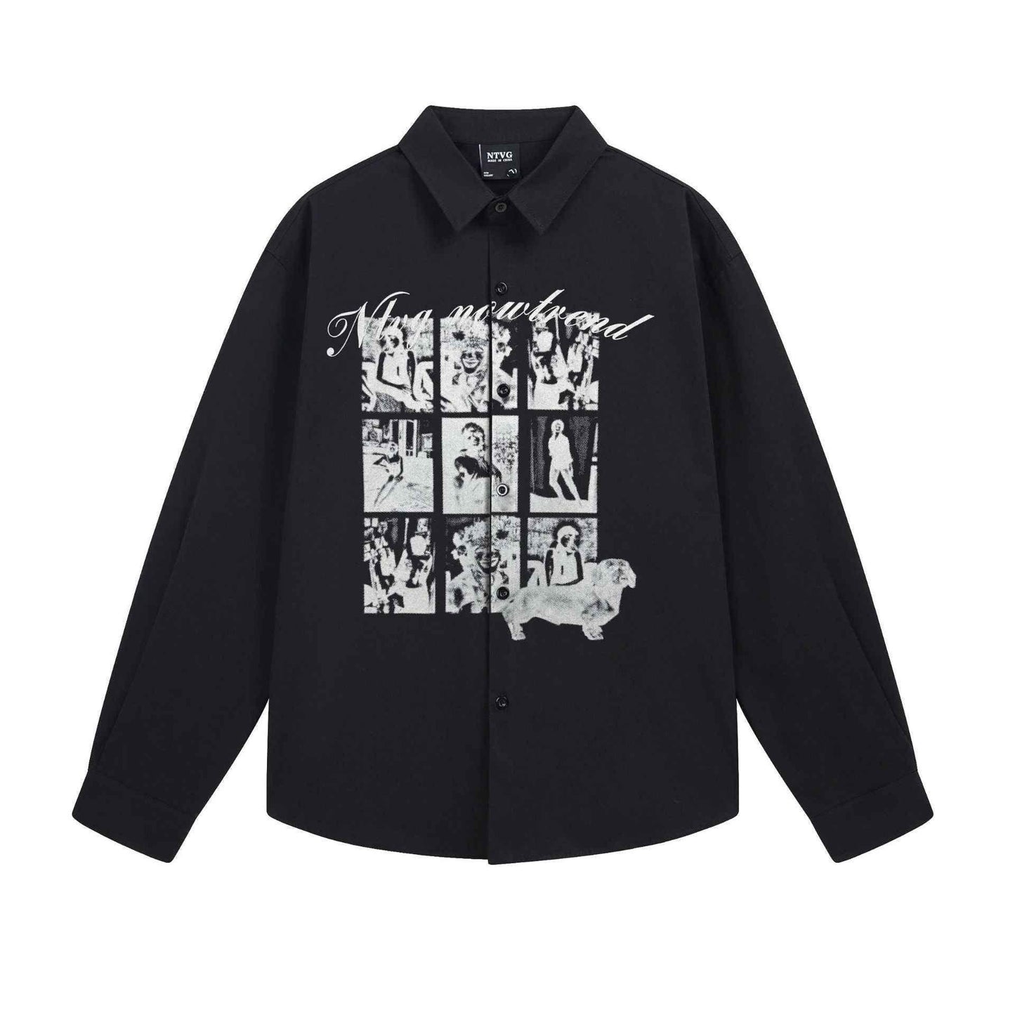 Abstract printed loose fitting men's and women's shirt | MuddyStock Originals Black