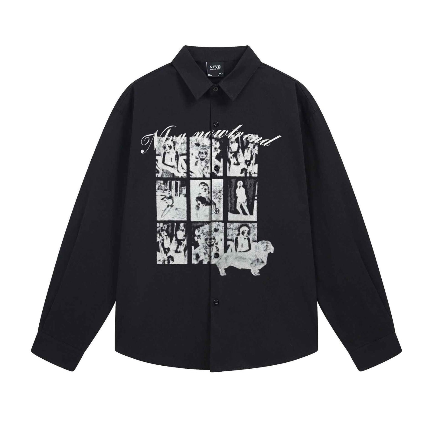 Abstract printed loose fitting men's and women's shirt | MuddyStock Originals Black MuddyStock