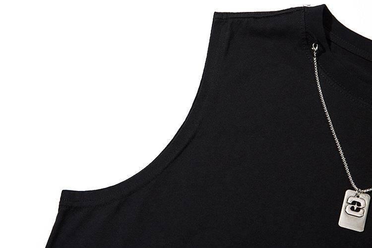 Gradient Ripped Necklace Vest For Men And Women