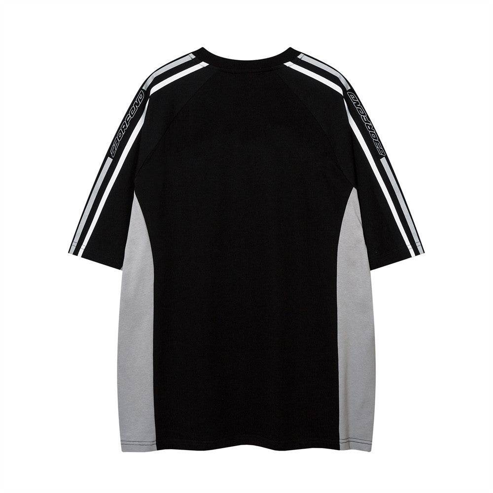 Sports Loose T-shirt Men's Color Contrast Patchwork MuddyStock
