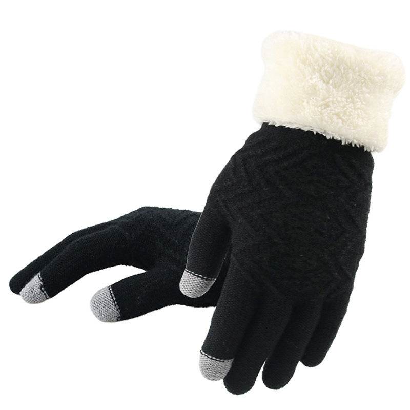Winter knitted gloves Black MuddyStock