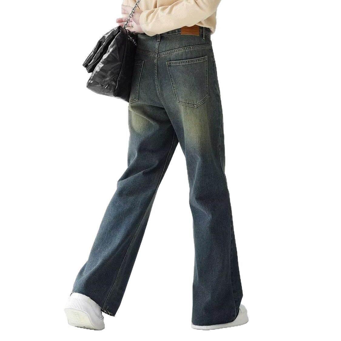 Vintage washed distressed flared jeans for men | MuddyStock Originals