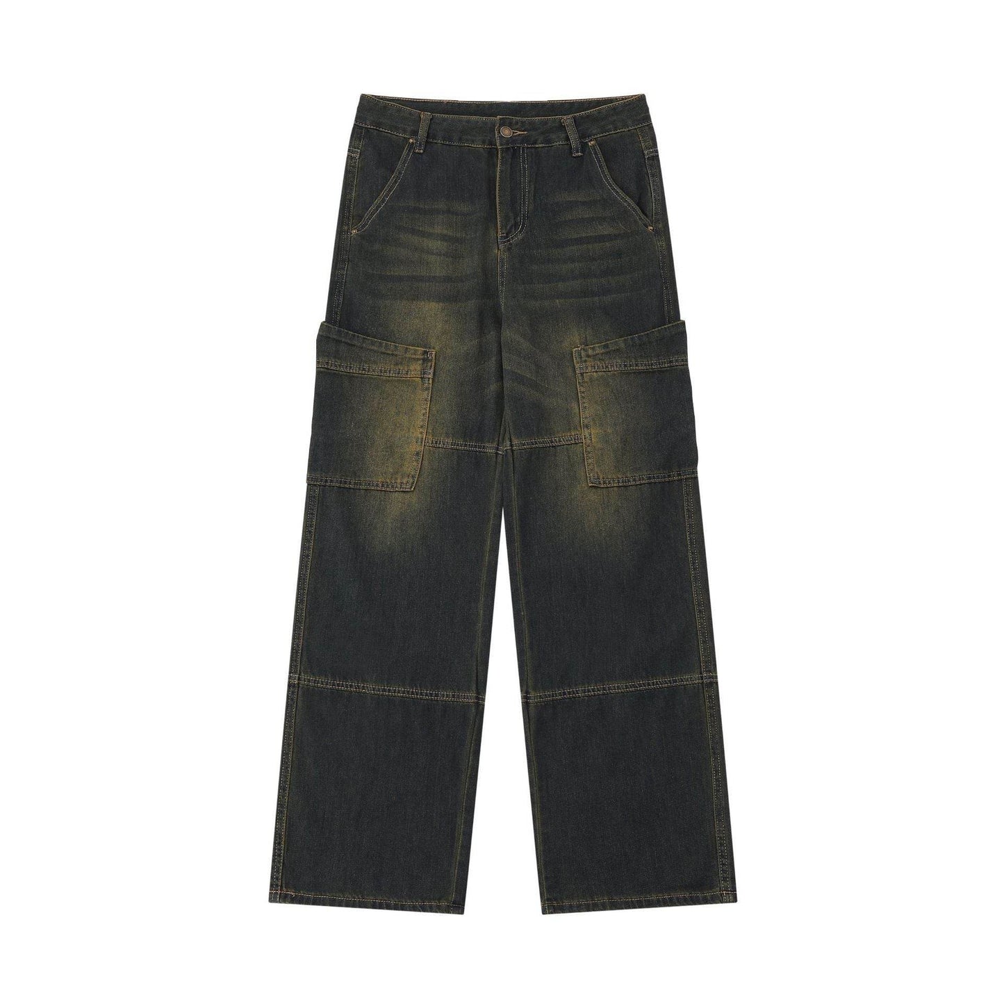 American Retro Wide Leg Jeans For Women Blue MuddyStock