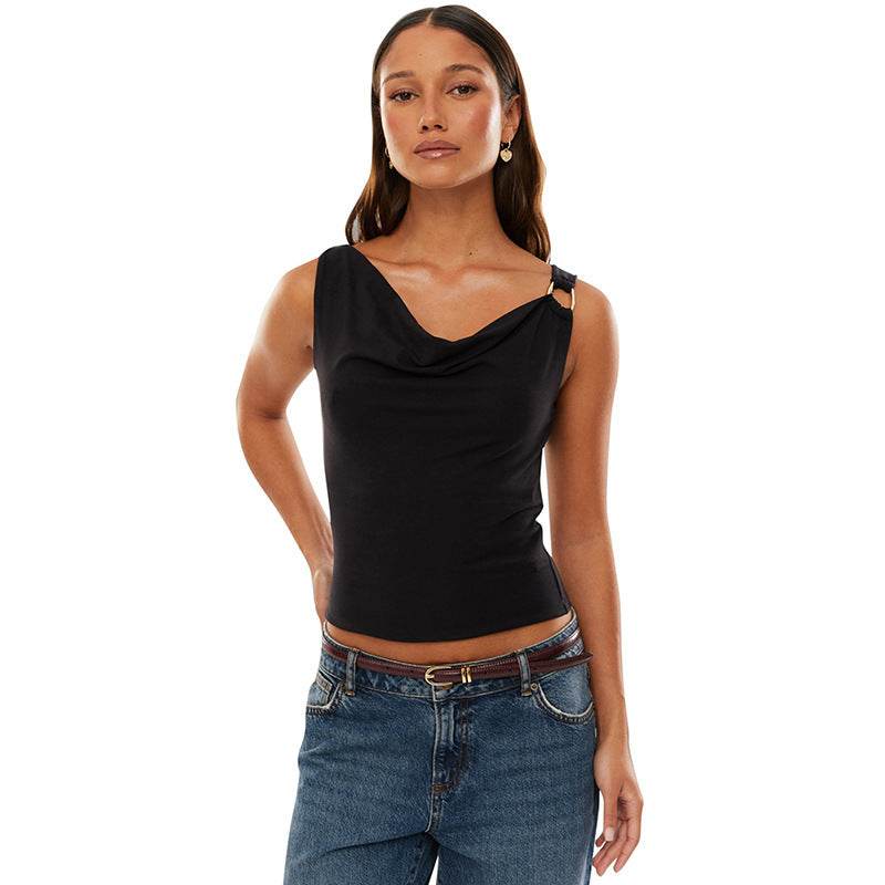 Women's V-neck Buckle Camisole MuddyStock