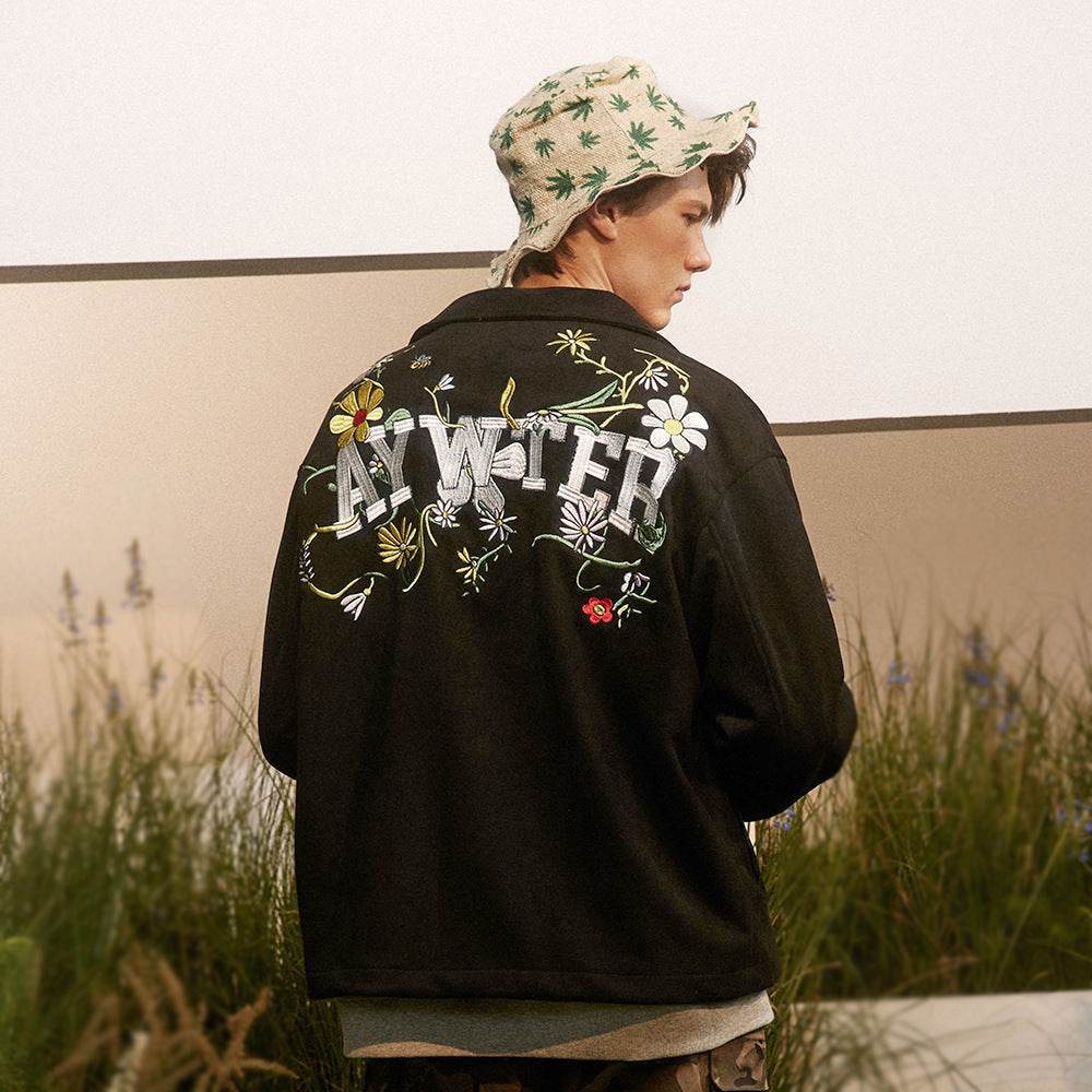 Letter Floral Embroidered Jacket For Men And Women MuddyStock