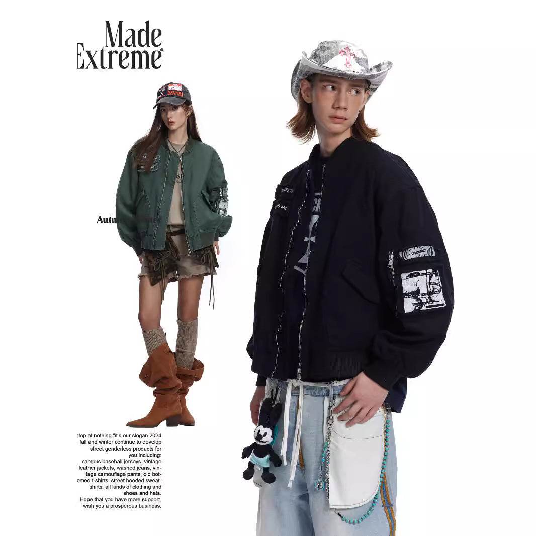 Pocket Design Patchwork Cotton Workwear Bomber Jacket For Men And Women | MuddyStock Originals MuddyStock