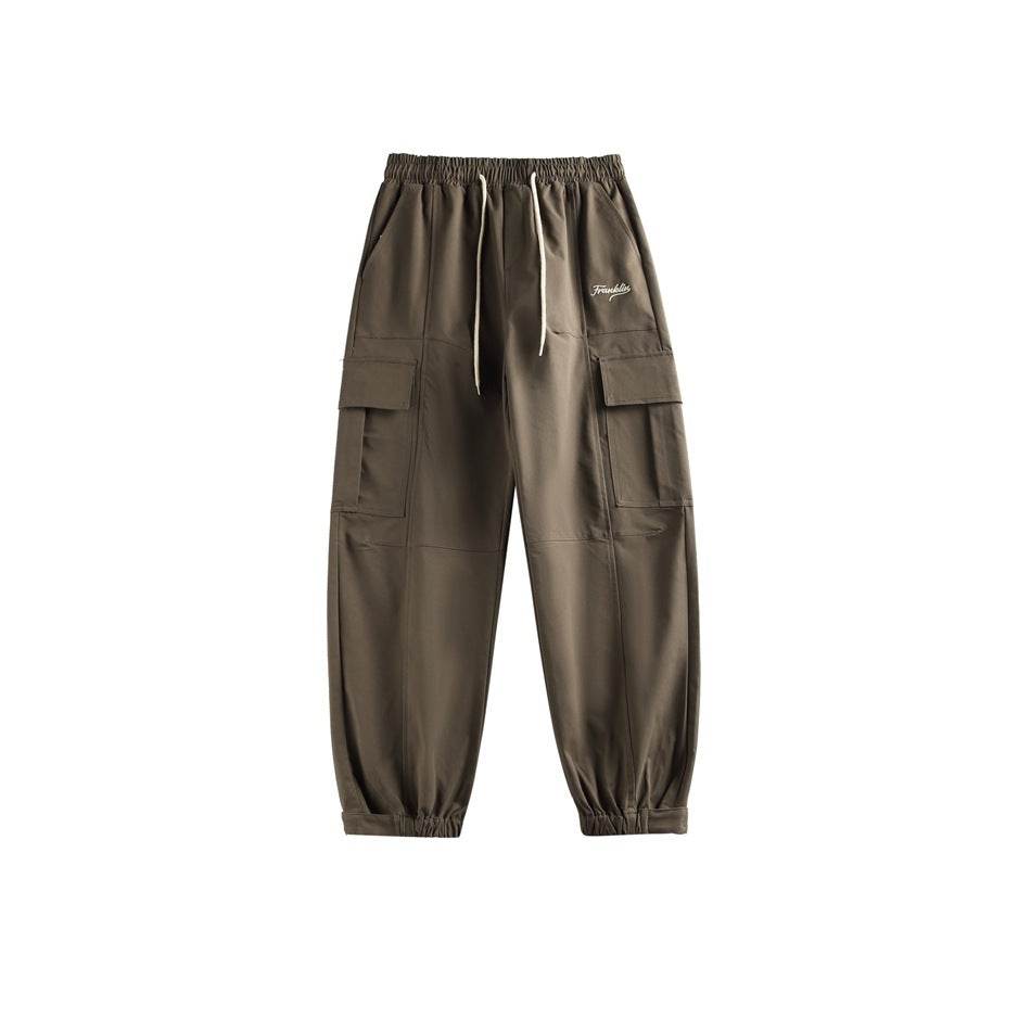 Autumn Outdoor Retro Pocket Overalls Men's Loose Straight Casual Brown MuddyStock