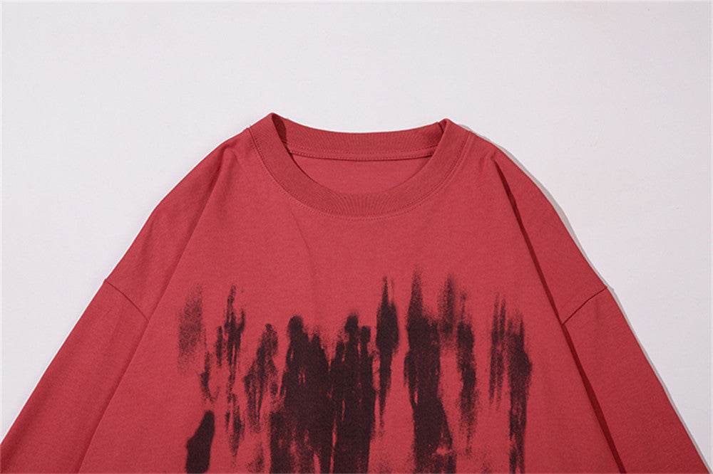 Men's Graffiti Printing Long-sleeved T-shirt For Women MuddyStock