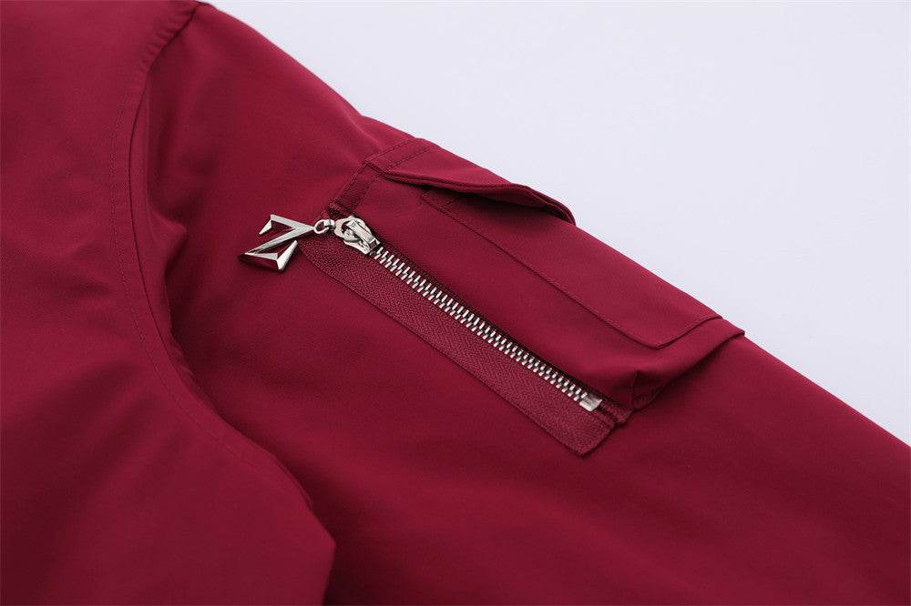 Star Letters Embroidered Stand Collar Zip Jacket For Men And Women MuddyStock
