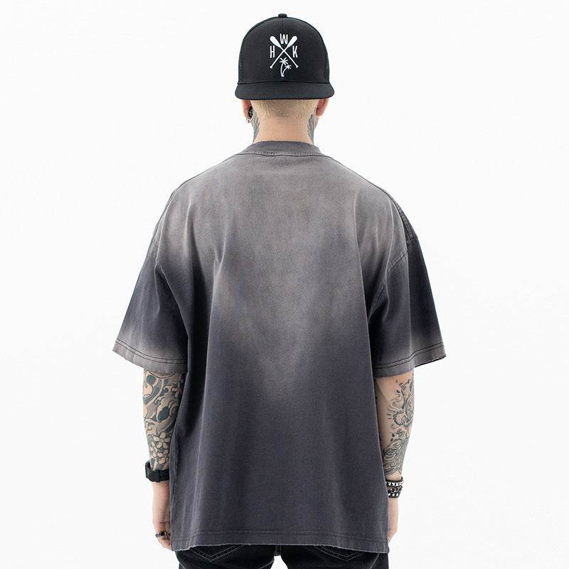 Retro Wash Tie-dye Oversize Short-sleeved T-shirt For Men MuddyStock