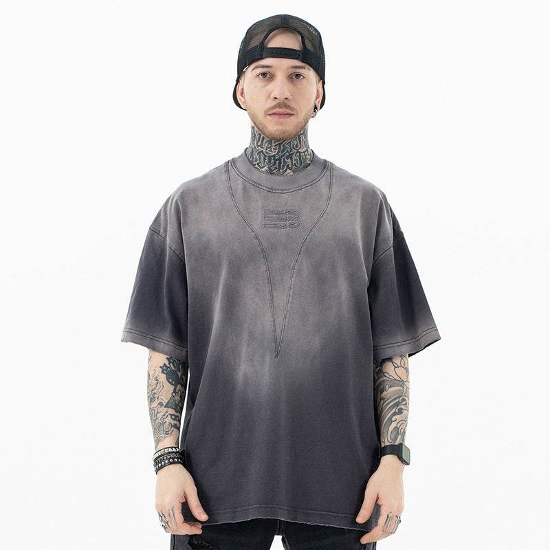 Retro Wash Tie-dye Oversize Short-sleeved T-shirt For Men MuddyStock
