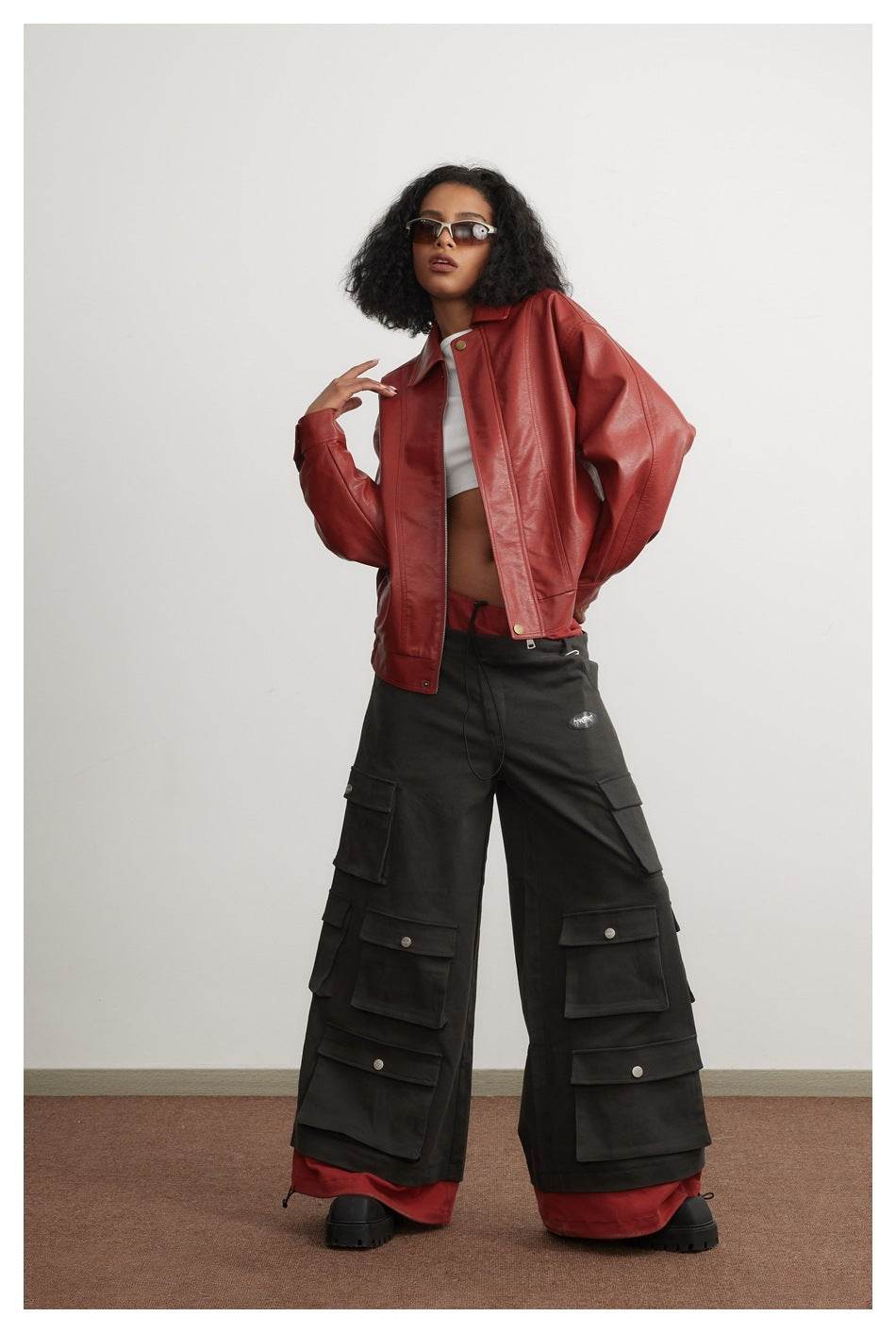 Leather Jacket Women Cropped Leather Coat MuddyStock