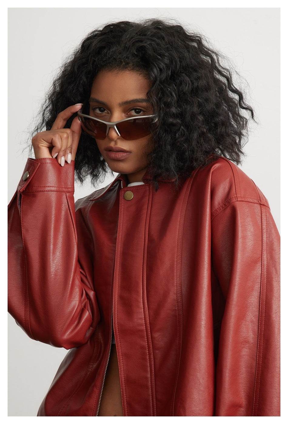 Leather Jacket Women Cropped Leather Coat MuddyStock