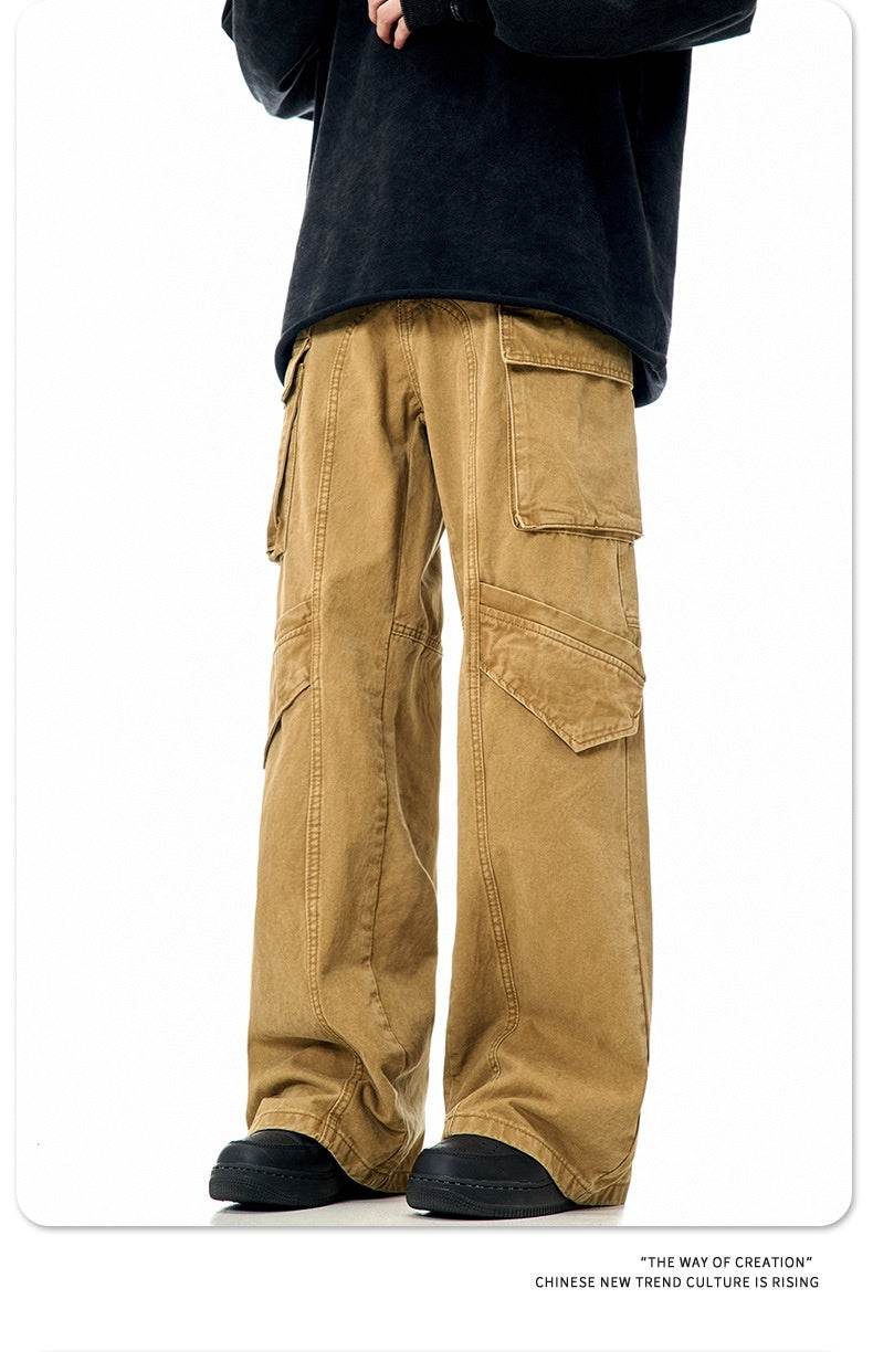 Casual Loose Straight Pu Wide-leg Trousers For Men And Women MuddyStock