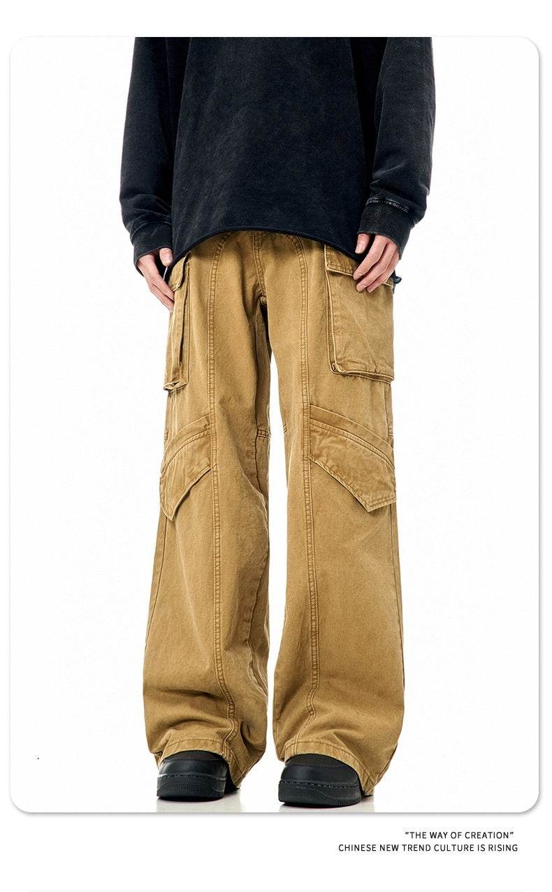 Casual Loose Straight Pu Wide-leg Trousers For Men And Women MuddyStock