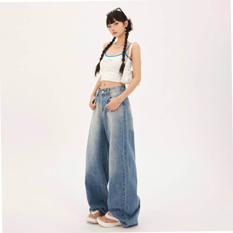 Fashionable All-match Straight Jeans For Women MuddyStock