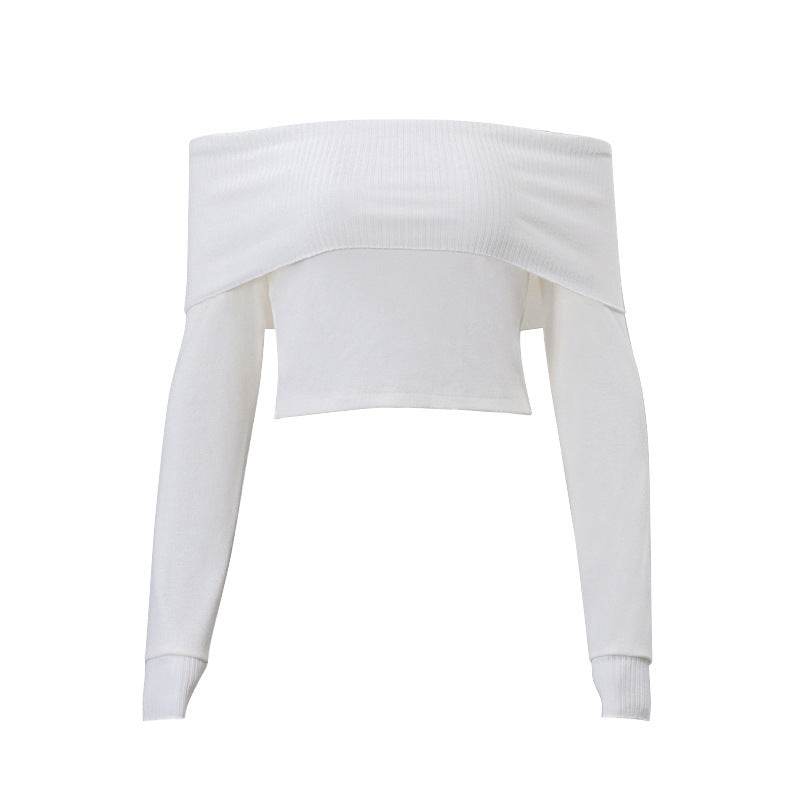 Slimming Long Sleeve Top Women White MuddyStock