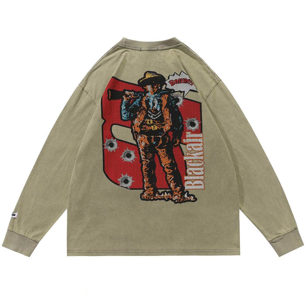 Round Neck Long Sleeve T-shirt For Men MuddyStock