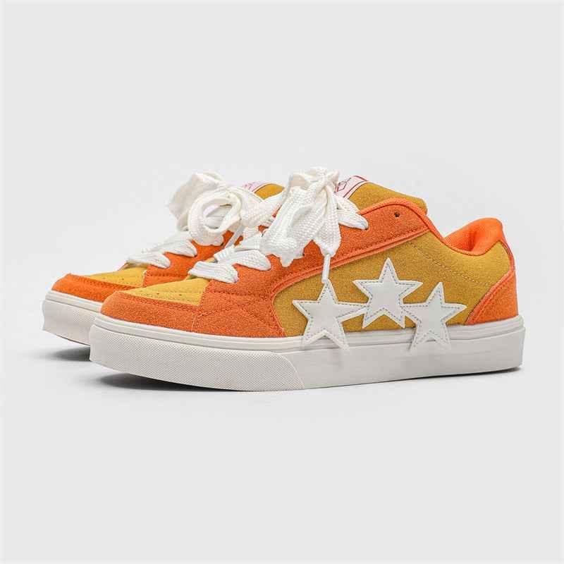 Star-patterned Sneakers For Men Orange White null