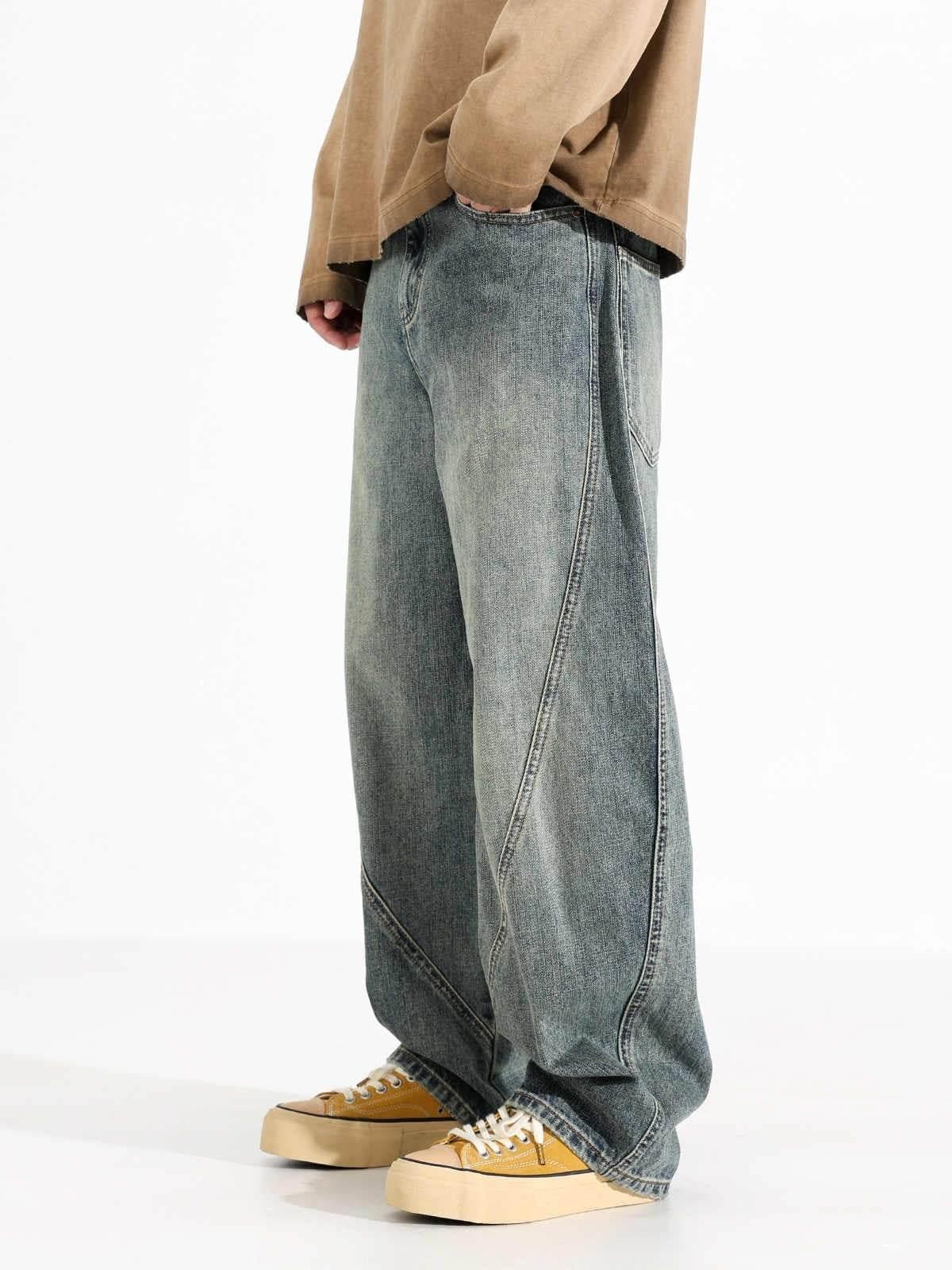 Men's Loose Wide-leg Retro Distressed Loose Jeans MuddyStock