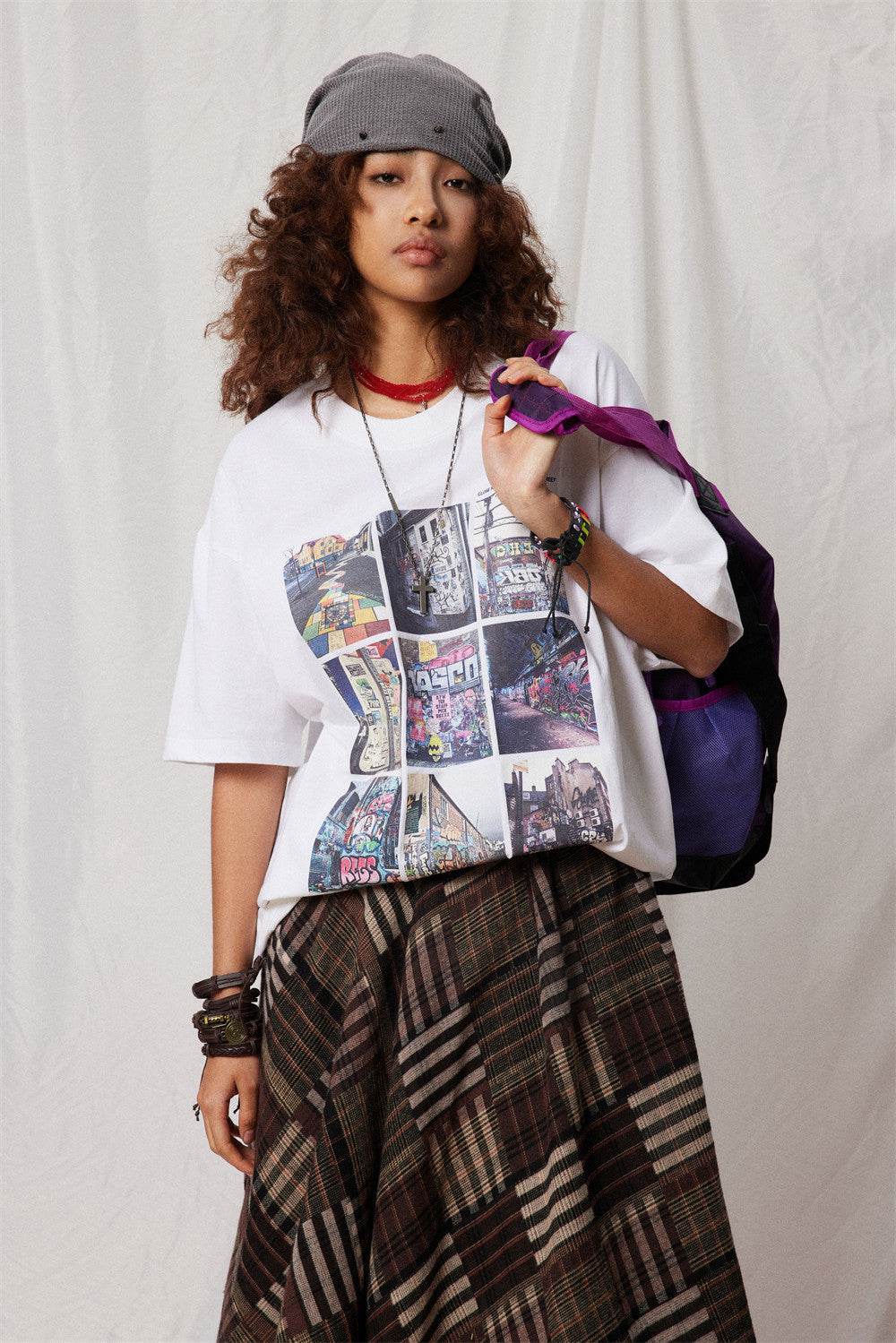City Landscape Printed Short-sleeved T-shirt For Women MuddyStock