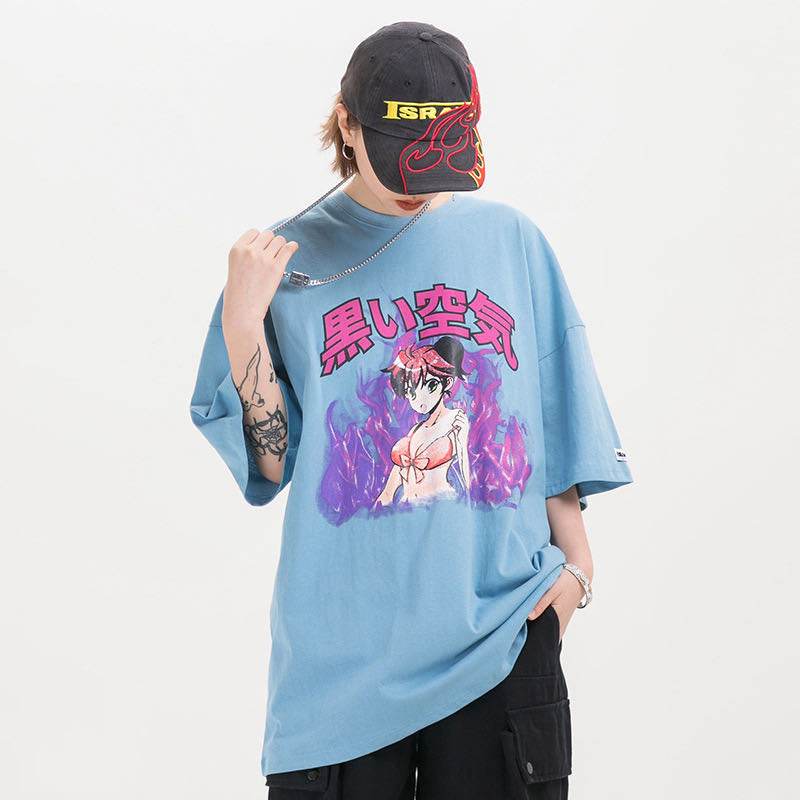Flame print T-shirt For Both Men And Women MuddyStock