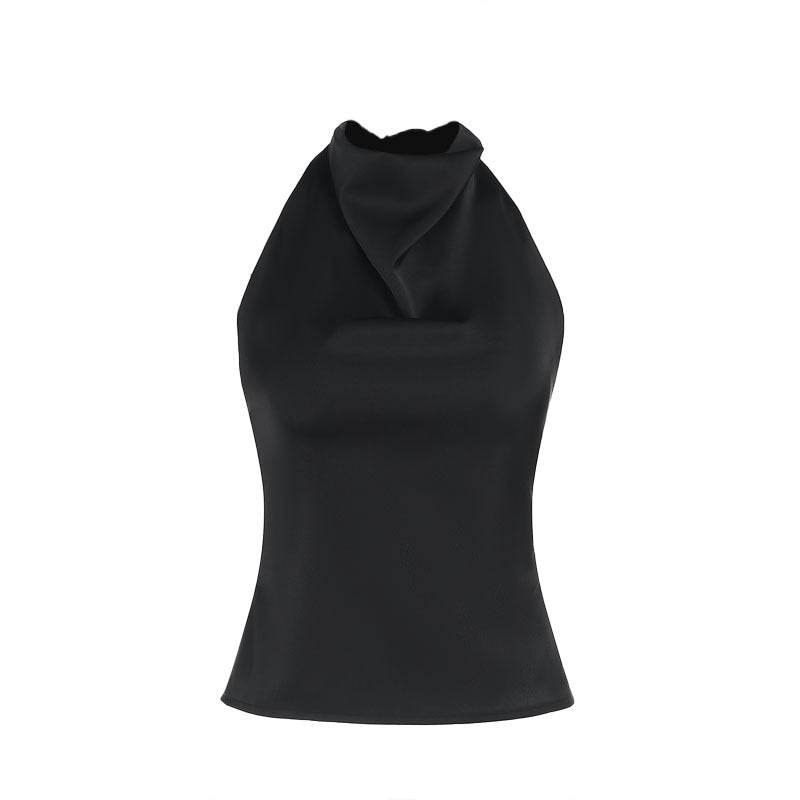 Street Style All-match Satin Backless Top For Women MuddyStock