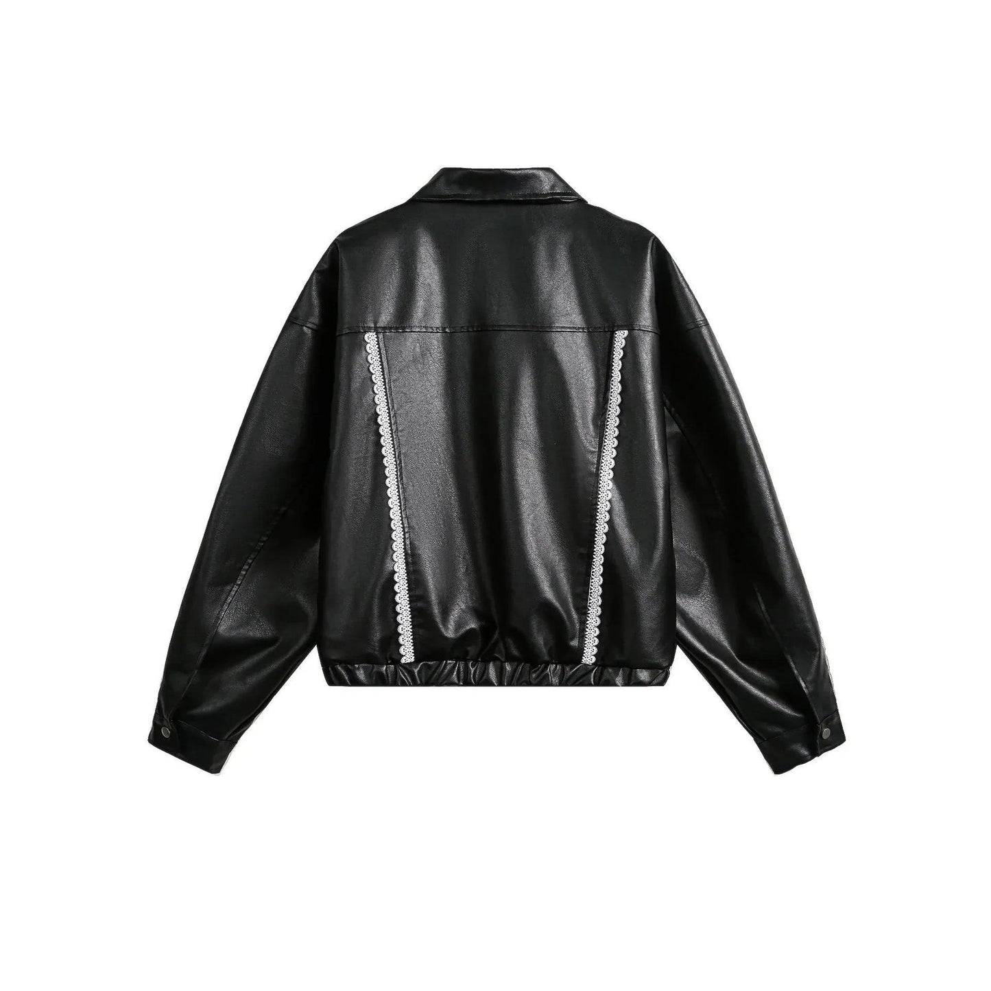 Women's Street Black Lace Embroidered Lapel Jacket