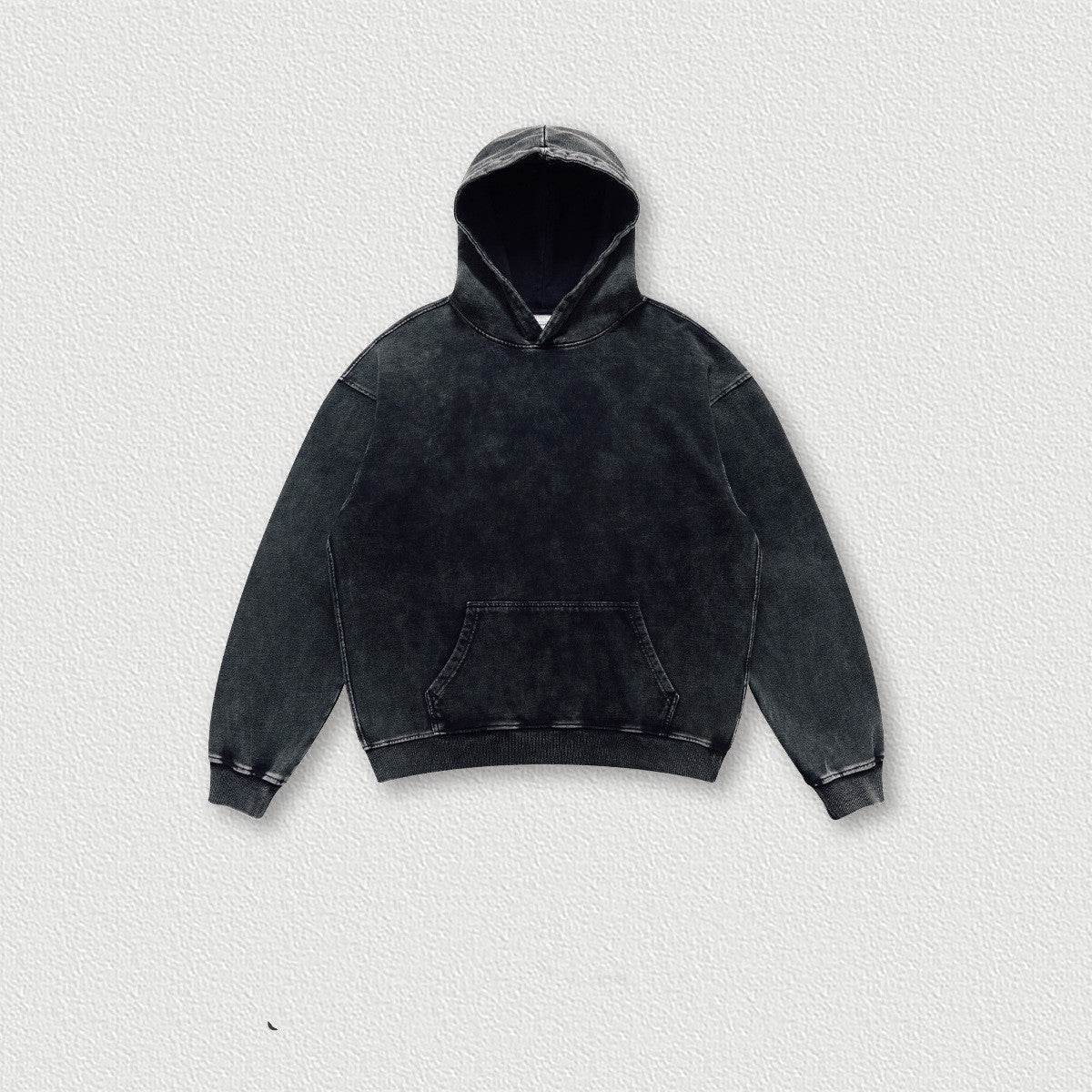 Men's Fashion Simple Washed Old Hooded Terry Sweater Fried Snowflake MuddyStock