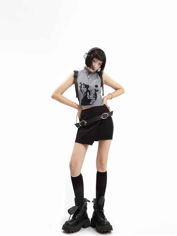 Women's Summer Short Turtleneck Sleeveless Vest MuddyStock
