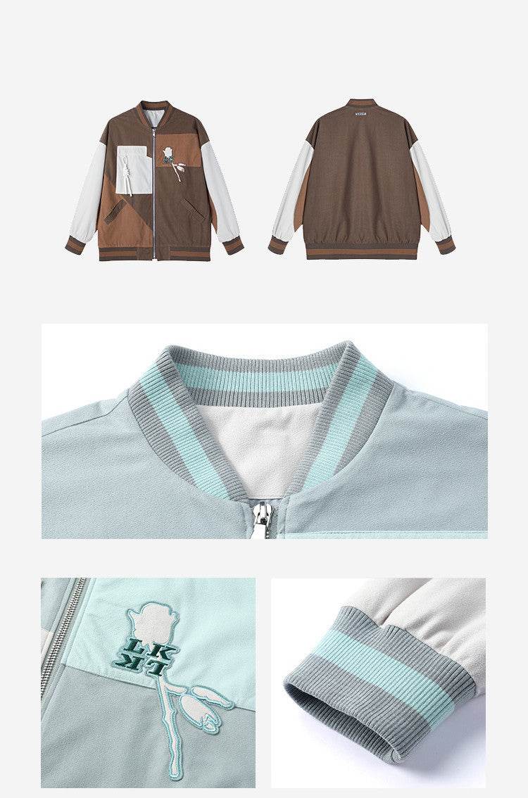 Trendy Jacket With Contrast Color Stitching For Women MuddyStock