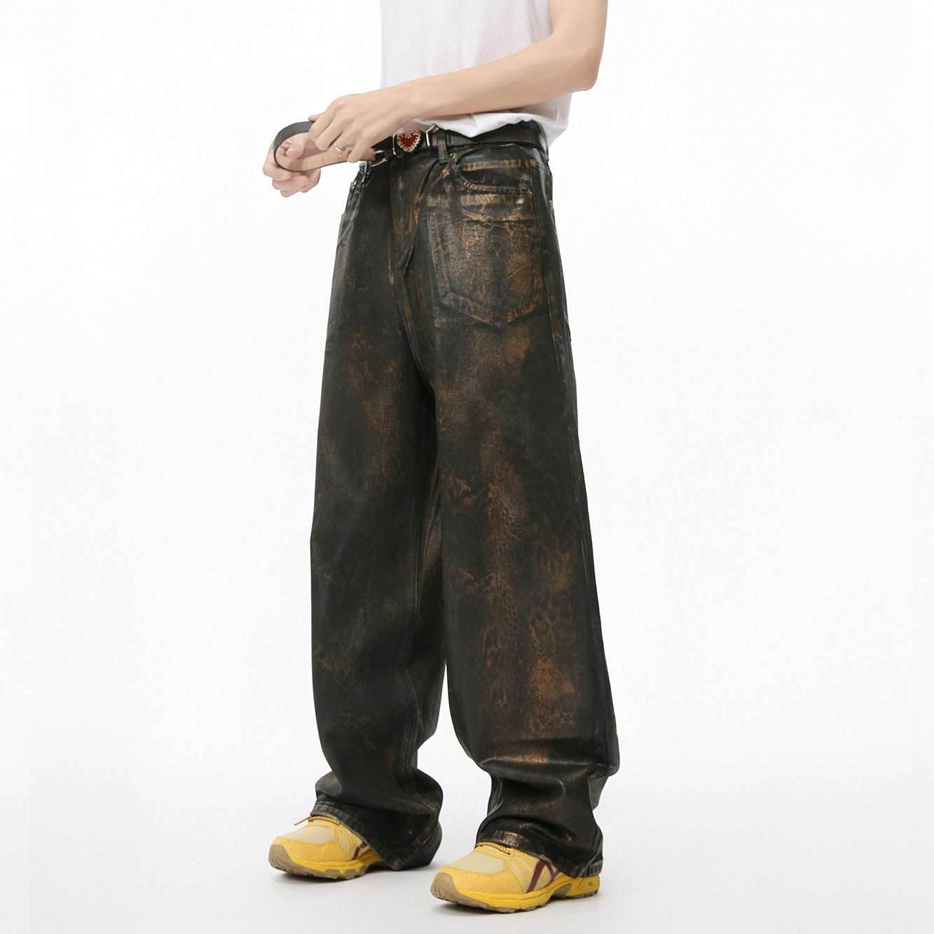 Waste Soil Wind Reverse Pocket Personality Jeans MuddyStock