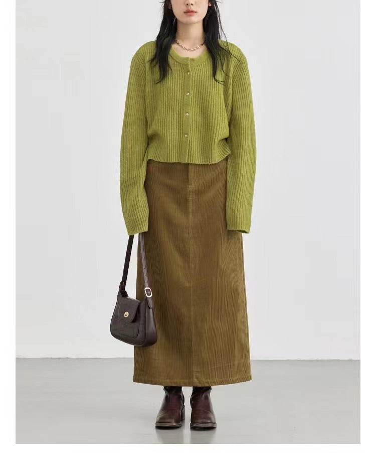 Autumn And Winter Simple Round Neck Knitted Cardigan MuddyStock