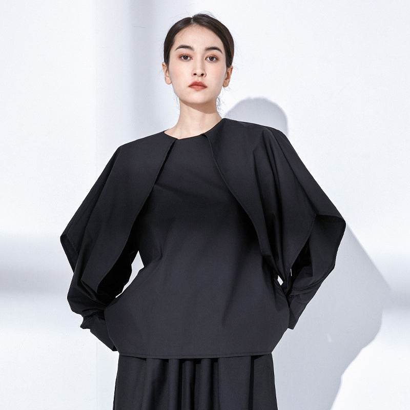 Japanese casual round neck loose top women's lantern sleeves | MuddyStock Originals MuddyStock