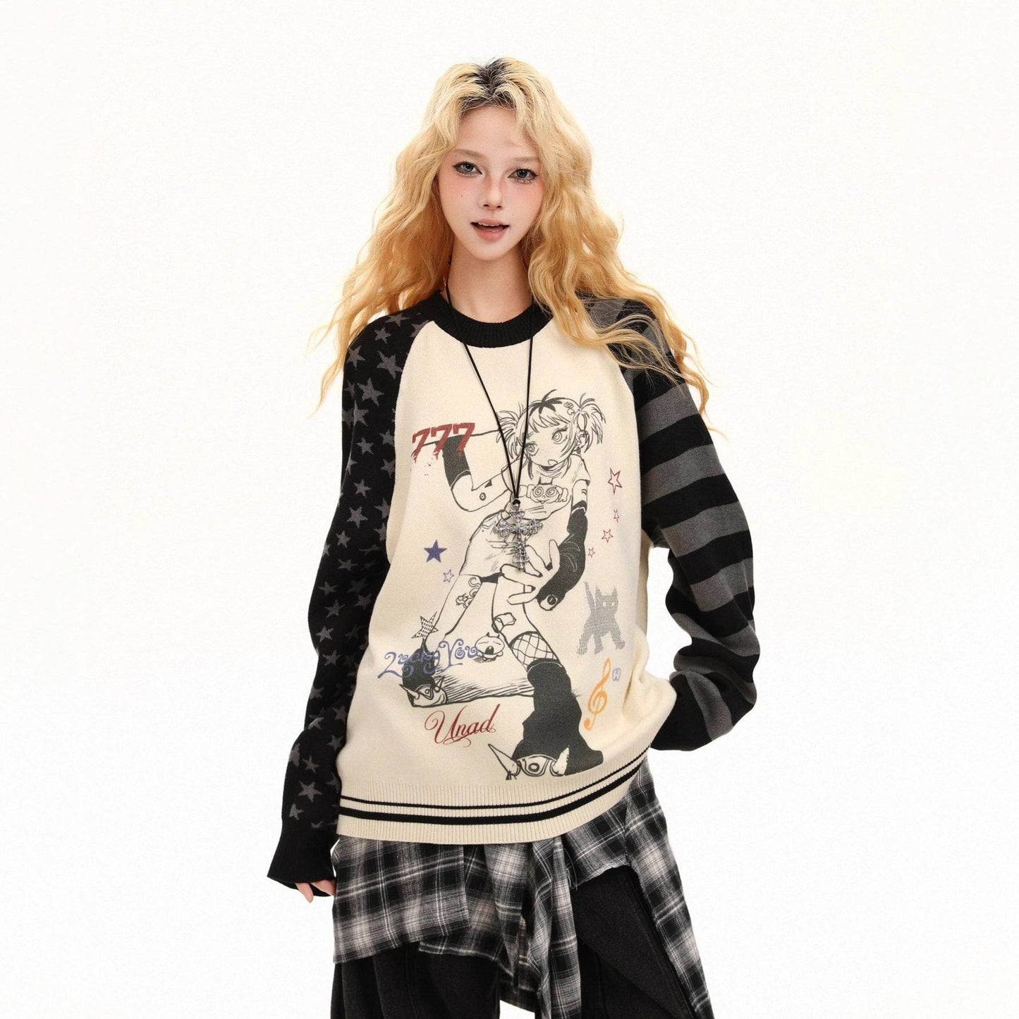 Vintage anime style sweater for women | MuddyStock Originals MuddyStock