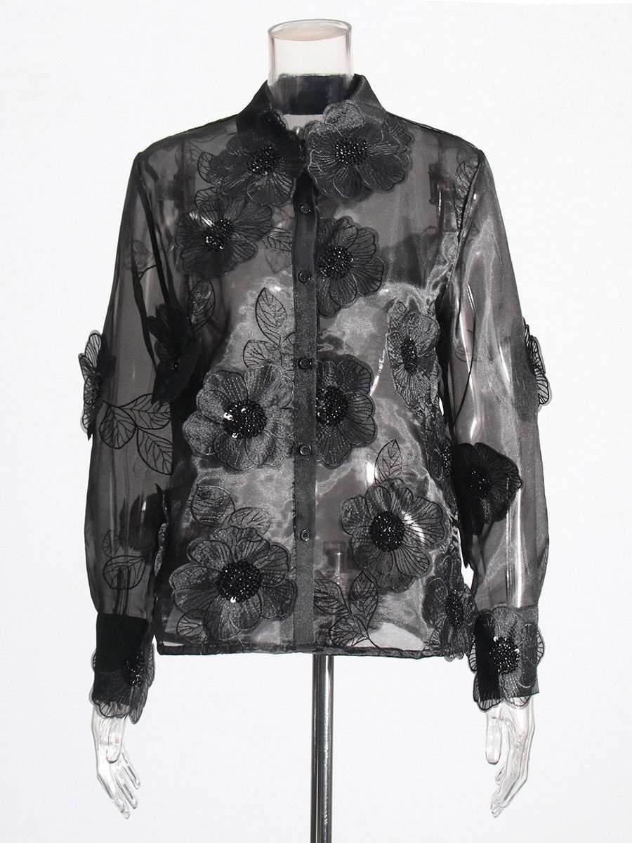 Flower sequined shirt top for women | MuddyStock Originals MuddyStock
