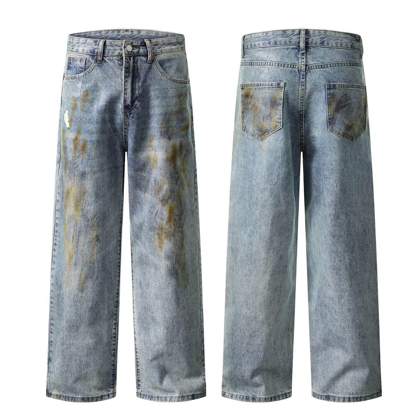Streetwear Washed Distressed Denim Jeans For Men And Women | MuddyStock Originals