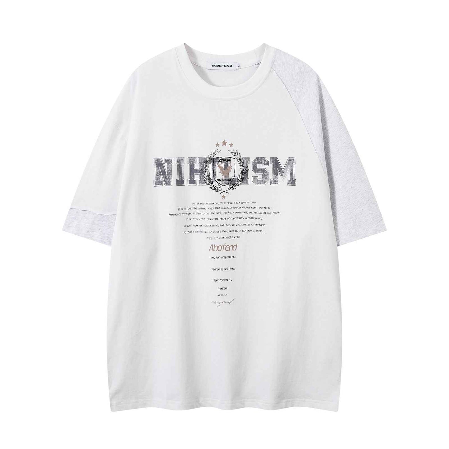 Spliced Unique Design Short Sleeve T-Shirt For Men | MuddyStock Originals Off-white MuddyStock