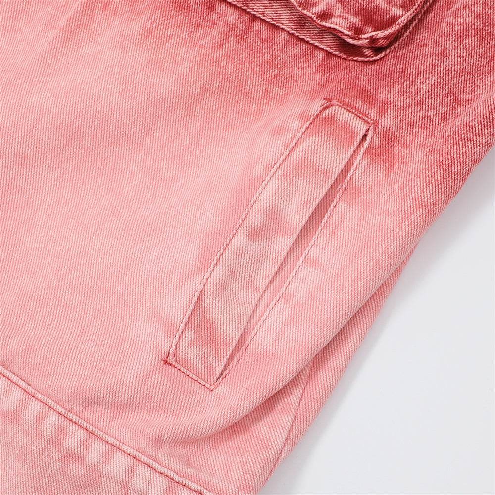 Washed Tie-dye Gradient Denim Jacket For Women MuddyStock