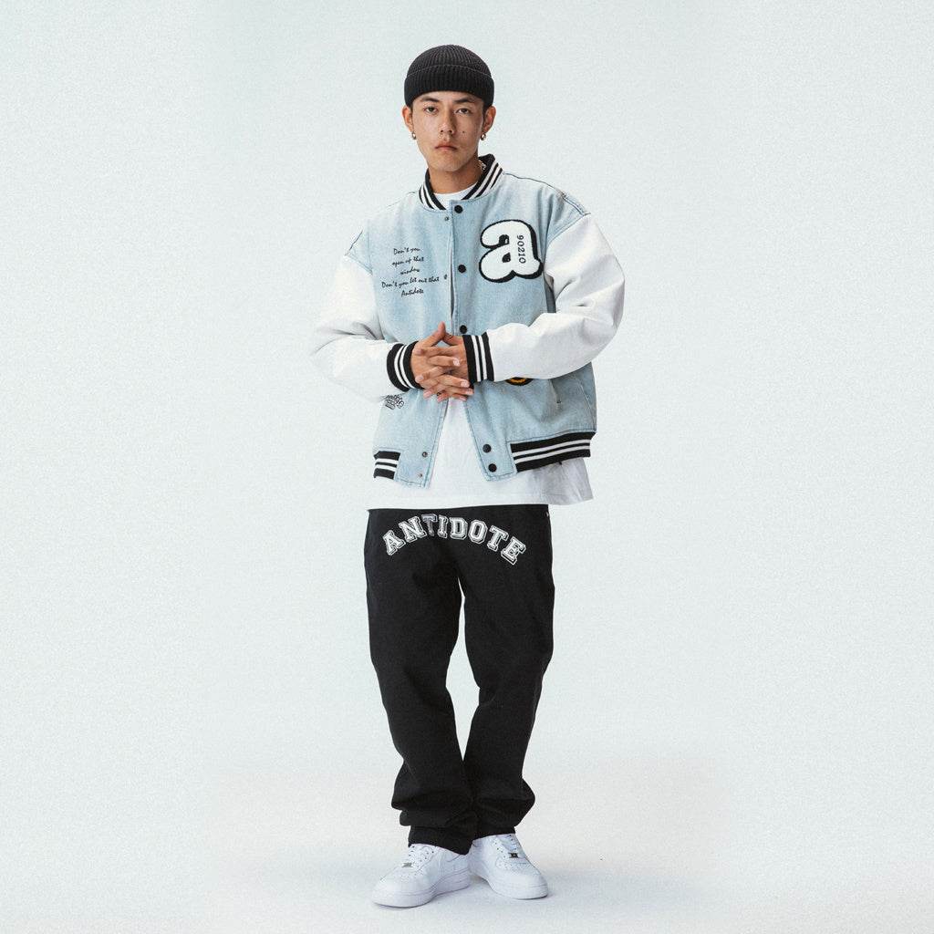 Cotton Towel Embroidered Washed Denim Baseball Uniform For Men MuddyStock