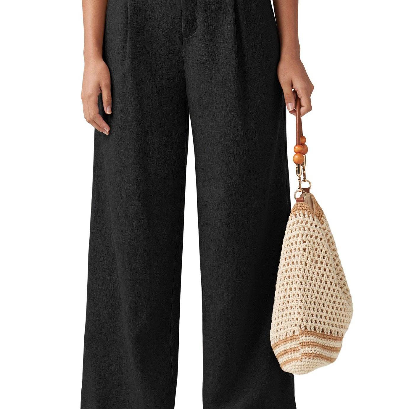 Loose Casual And Comfortable Pocket Straight-leg Pants For Women MuddyStock
