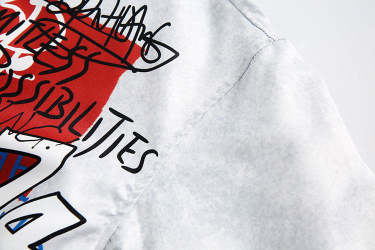 Printed Graffiti Letter Pilot Jacket For Women MuddyStock
