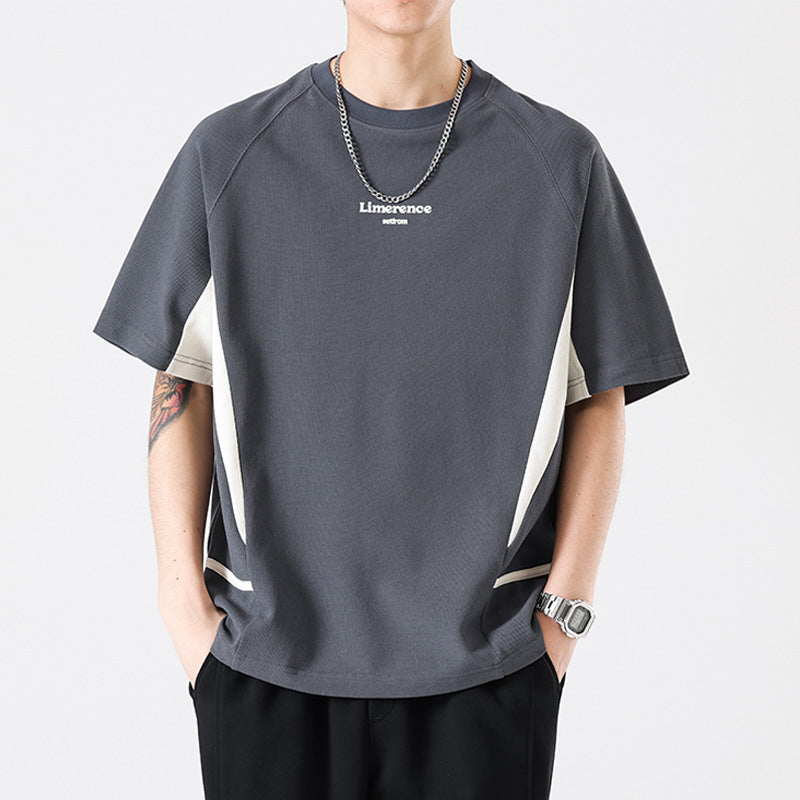 Fashion Men's Sports All-match Half Sleeve T-shirt Gray MuddyStock