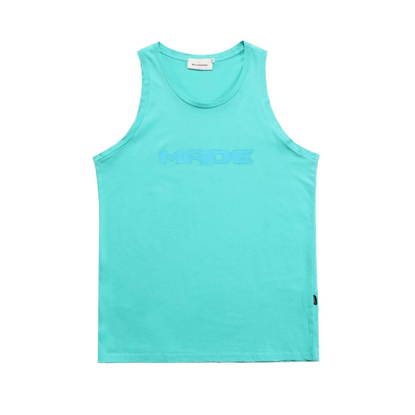 Street Retro Basic Letter Print Vest Bottoming Shirt Green Lake MuddyStock